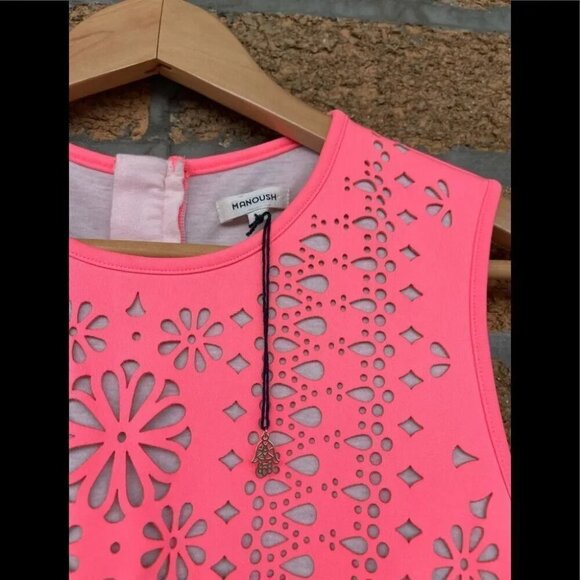 MANOUSH CORAL DRESS SIZE 10 - Picture 4 of 9